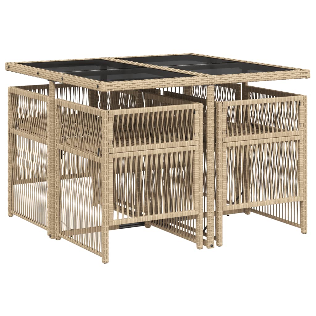 5-delige Tuinset met kussens poly rattan beige is nu te koop bij PeponiXL, paradijselijk wonen!