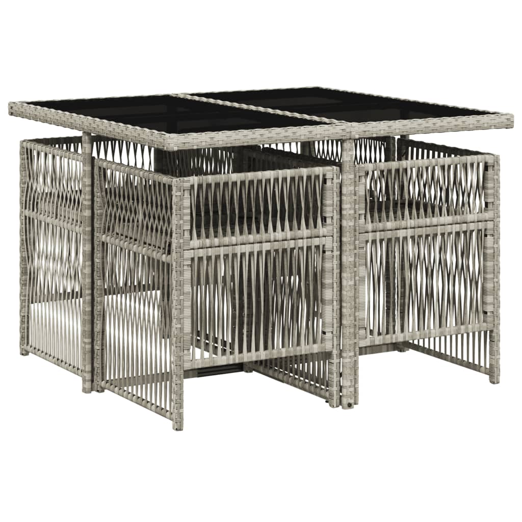 5-delige Tuinset met kussens poly rattan lichtgrijs is nu te koop bij PeponiXL, paradijselijk wonen!