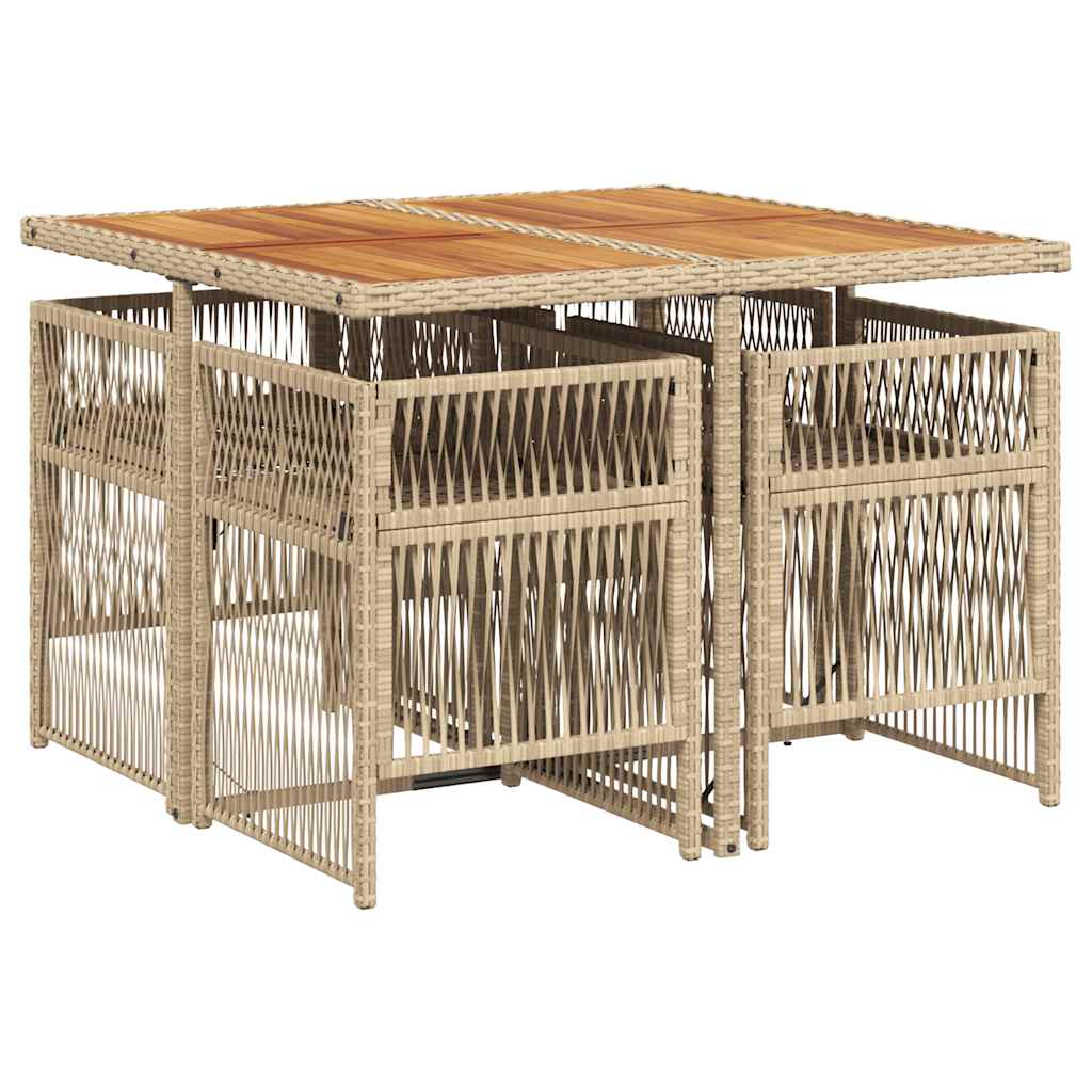 5-delige Tuinset met kussens poly rattan beige is nu te koop bij PeponiXL, paradijselijk wonen!