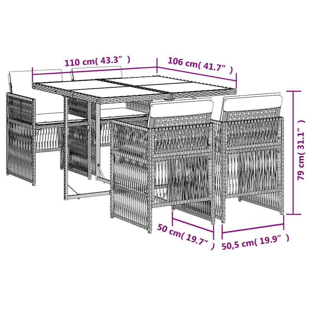 5-delige Tuinset met kussens poly rattan beige is nu te koop bij PeponiXL, paradijselijk wonen!