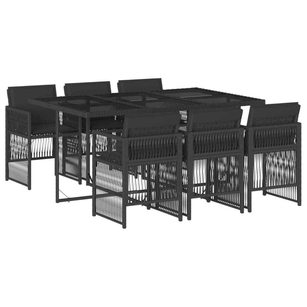 7-delige Tuinset met kussens poly rattan zwart is nu te koop bij PeponiXL, paradijselijk wonen!