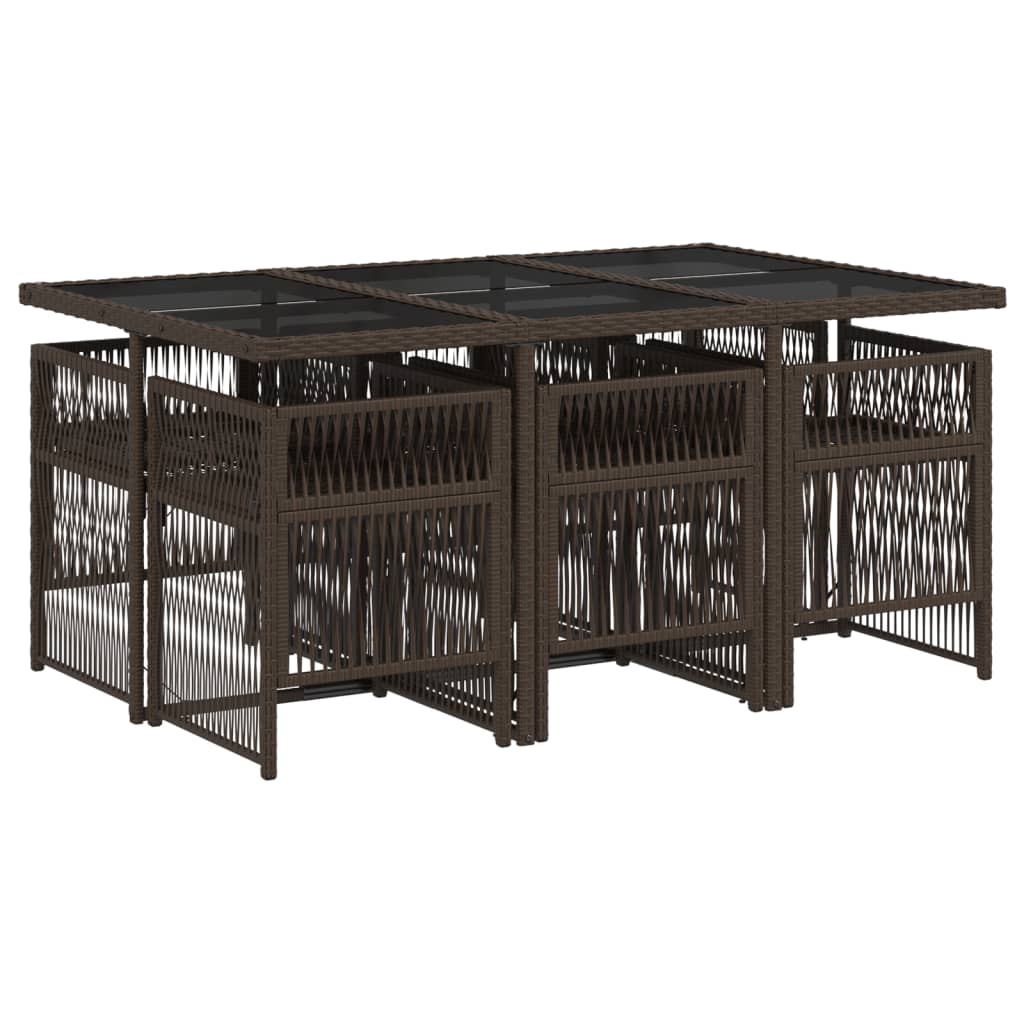 7-delige Tuinset met kussens poly rattan bruin is nu te koop bij PeponiXL, paradijselijk wonen!