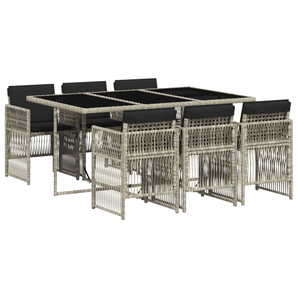 7-delige Tuinset met kussens poly rattan grijs is nu te koop bij PeponiXL, paradijselijk wonen!