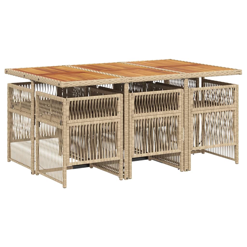 7-delige Tuinset met kussens poly rattan beige is nu te koop bij PeponiXL, paradijselijk wonen!