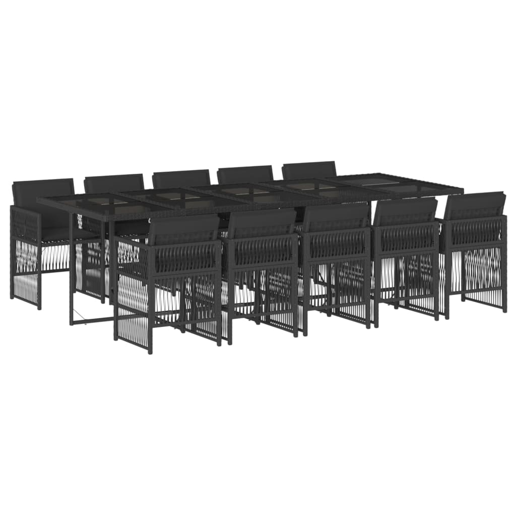 11-delige Tuinset met kussens poly rattan zwart is nu te koop bij PeponiXL, paradijselijk wonen!