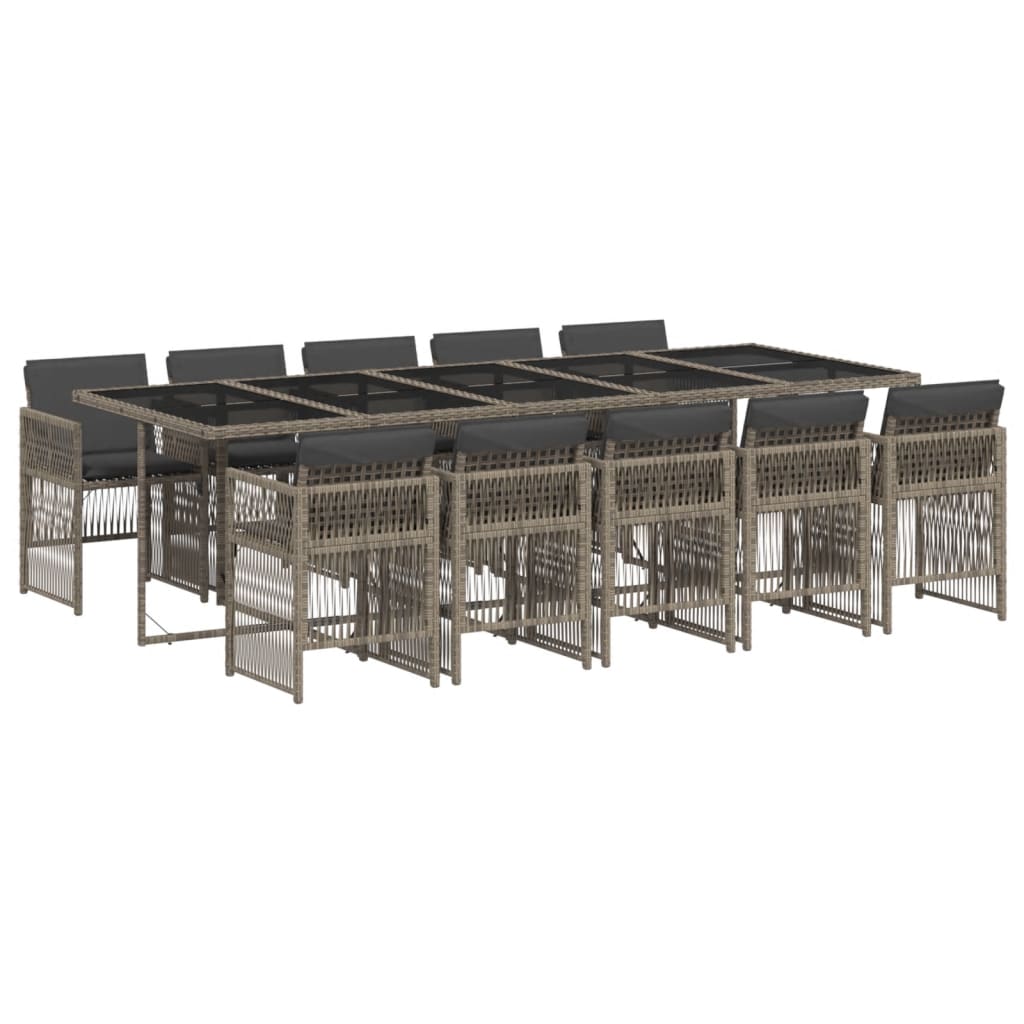 11-delige Tuinset met kussens poly rattan grijs is nu te koop bij PeponiXL, paradijselijk wonen!