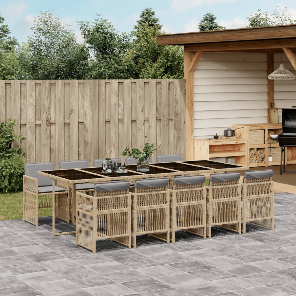 11-delige Tuinset met kussens poly rattan grijs is nu te koop bij PeponiXL, paradijselijk wonen!