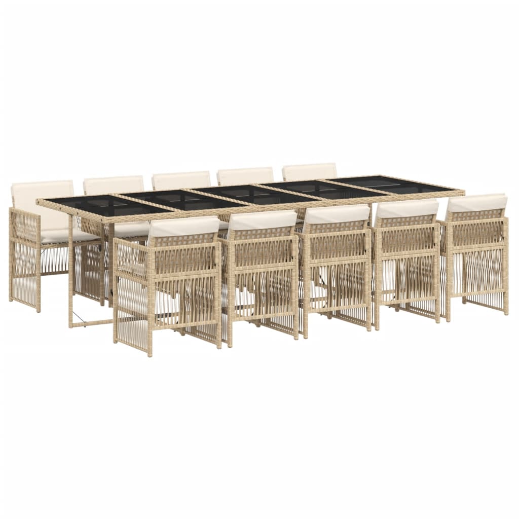 11-delige Tuinset met kussens poly rattan beige is nu te koop bij PeponiXL, paradijselijk wonen!