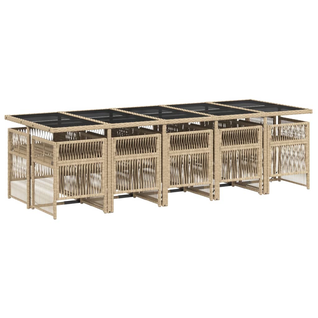 11-delige Tuinset met kussens poly rattan beige is nu te koop bij PeponiXL, paradijselijk wonen!