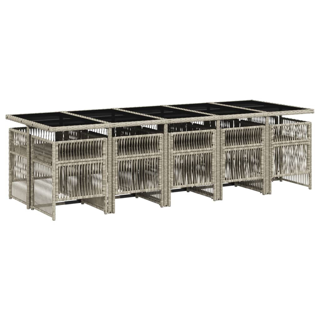 11-delige Tuinset met kussens poly rattan lichtgrijs is nu te koop bij PeponiXL, paradijselijk wonen!