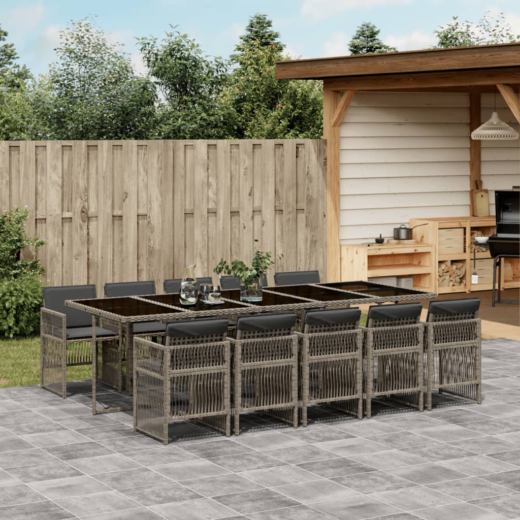 11-delige Tuinset met kussens poly rattan gemengd beige is nu te koop bij PeponiXL, paradijselijk wonen!