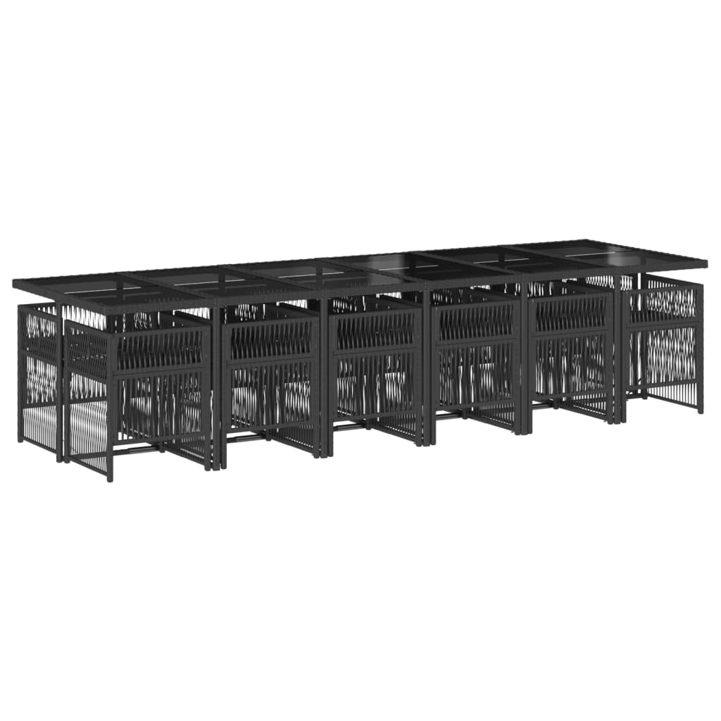 13-delige Tuinset met kussens poly rattan zwart is nu te koop bij PeponiXL, paradijselijk wonen!