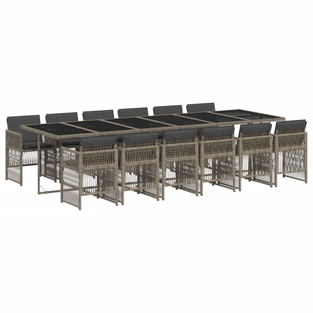 13-delige Tuinset met kussens poly rattan grijs is nu te koop bij PeponiXL, paradijselijk wonen!