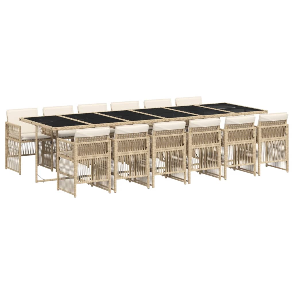 13-delige Tuinset met kussens poly rattan beige is nu te koop bij PeponiXL, paradijselijk wonen!