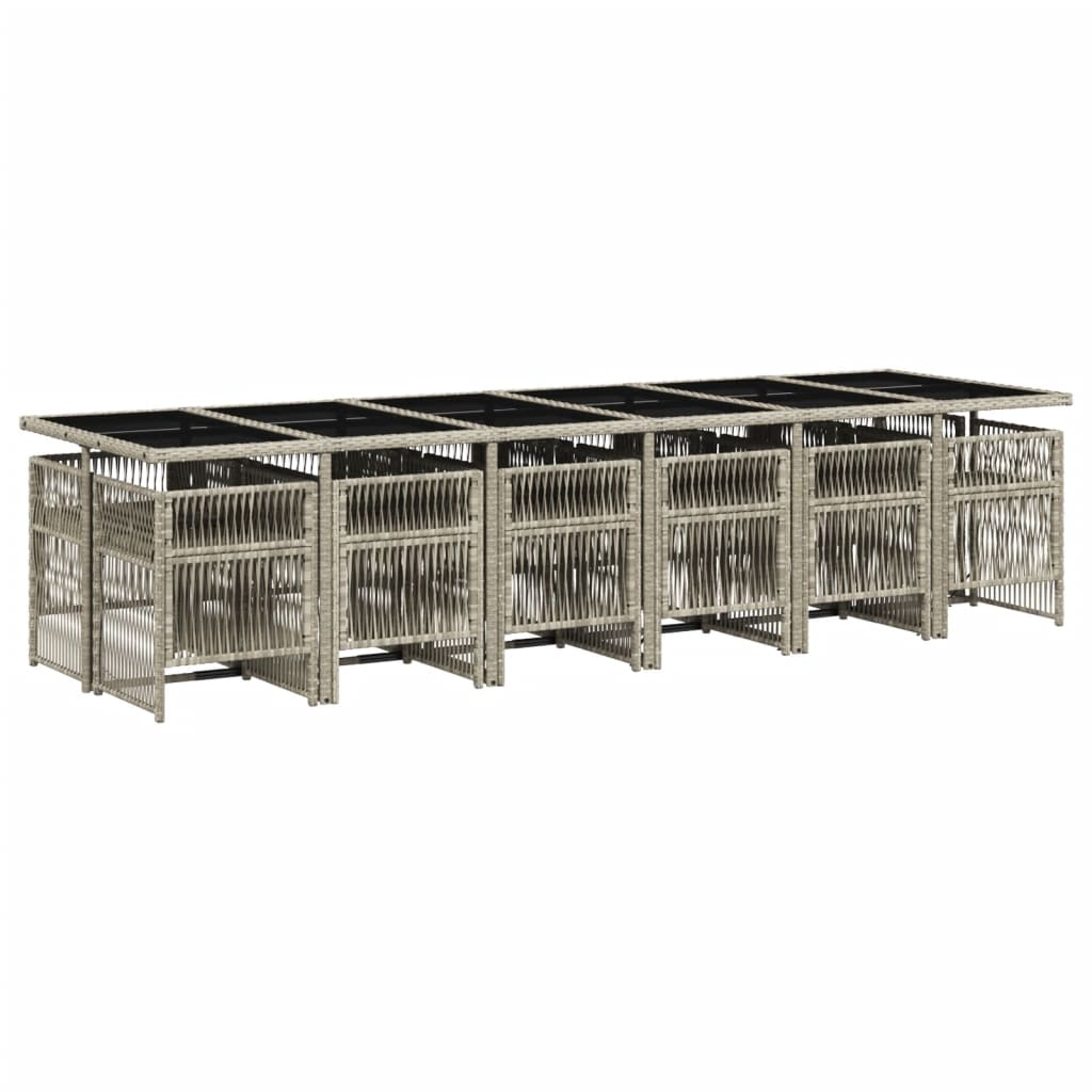 13-delige Tuinset met kussens poly rattan lichtgrijs is nu te koop bij PeponiXL, paradijselijk wonen!