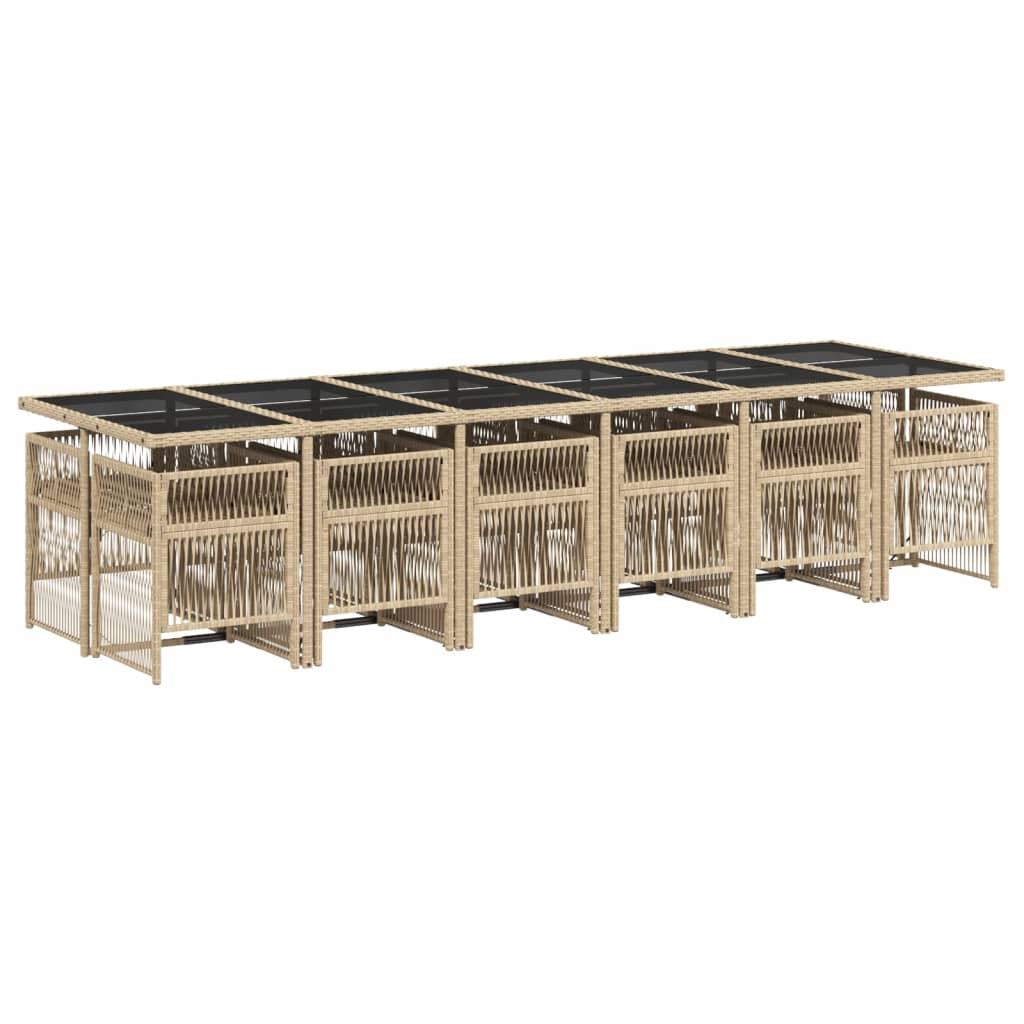 13-delige Tuinset met kussens poly rattan gemengd beige is nu te koop bij PeponiXL, paradijselijk wonen!
