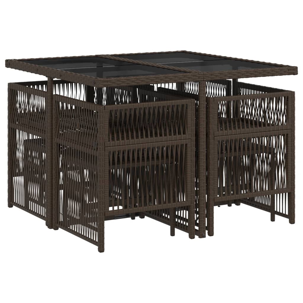 9-delige Tuinset met kussens poly rattan bruin is nu te koop bij PeponiXL, paradijselijk wonen!
