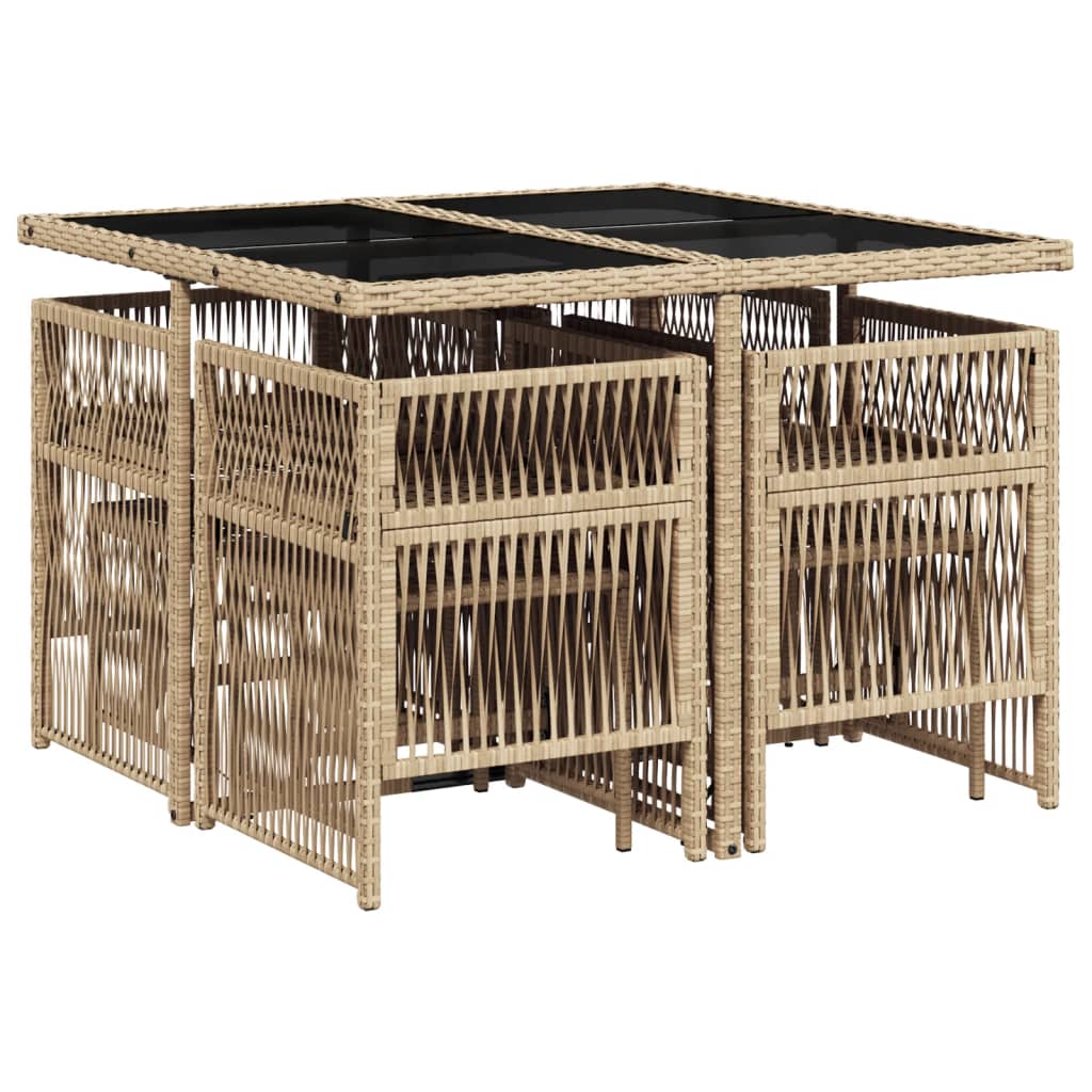 9-delige Tuinset met kussens poly rattan beige is nu te koop bij PeponiXL, paradijselijk wonen!