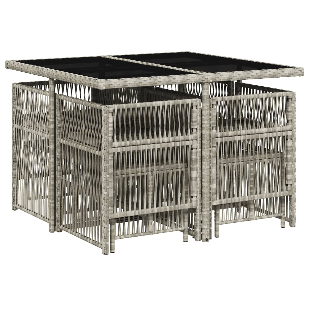 9-delige Tuinset met kussens poly rattan lichtgrijs is nu te koop bij PeponiXL, paradijselijk wonen!