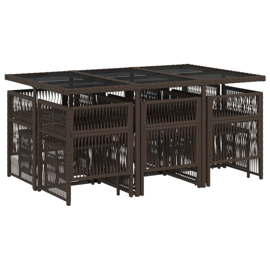 11-delige Tuinset met kussens poly rattan bruin is nu te koop bij PeponiXL, paradijselijk wonen!