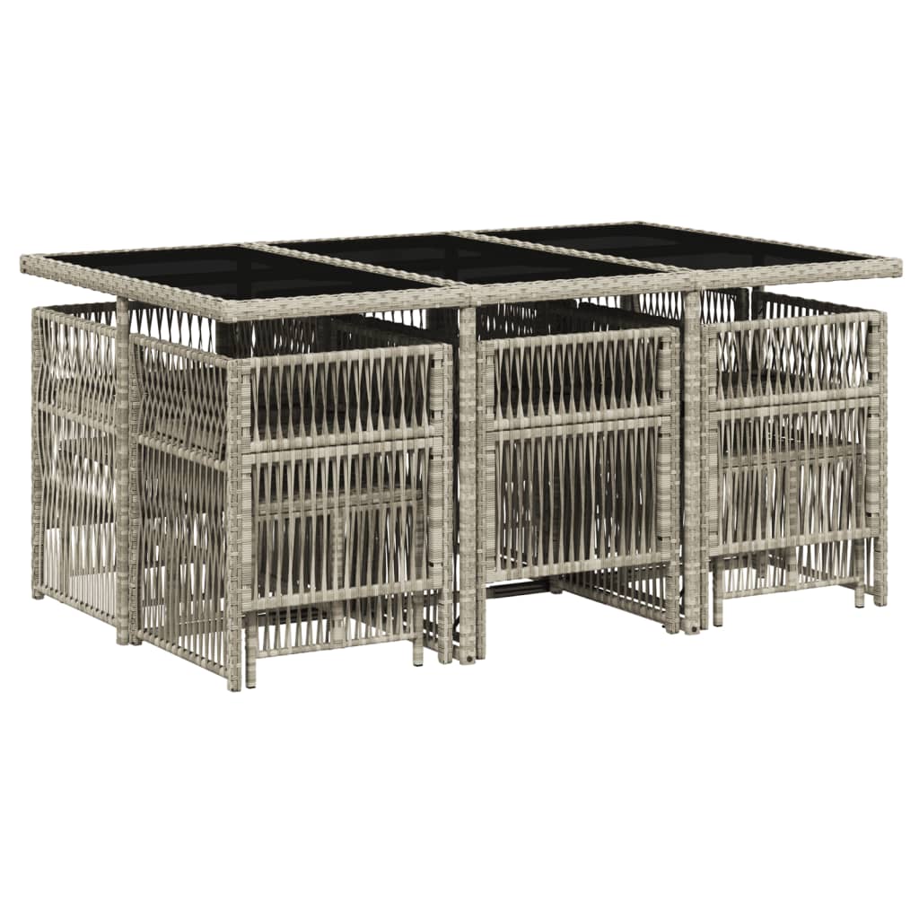 11-delige Tuinset met kussens poly rattan lichtgrijs is nu te koop bij PeponiXL, paradijselijk wonen!