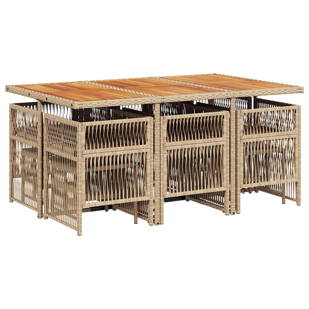 11-delige Tuinset met kussens poly rattan beige is nu te koop bij PeponiXL, paradijselijk wonen!