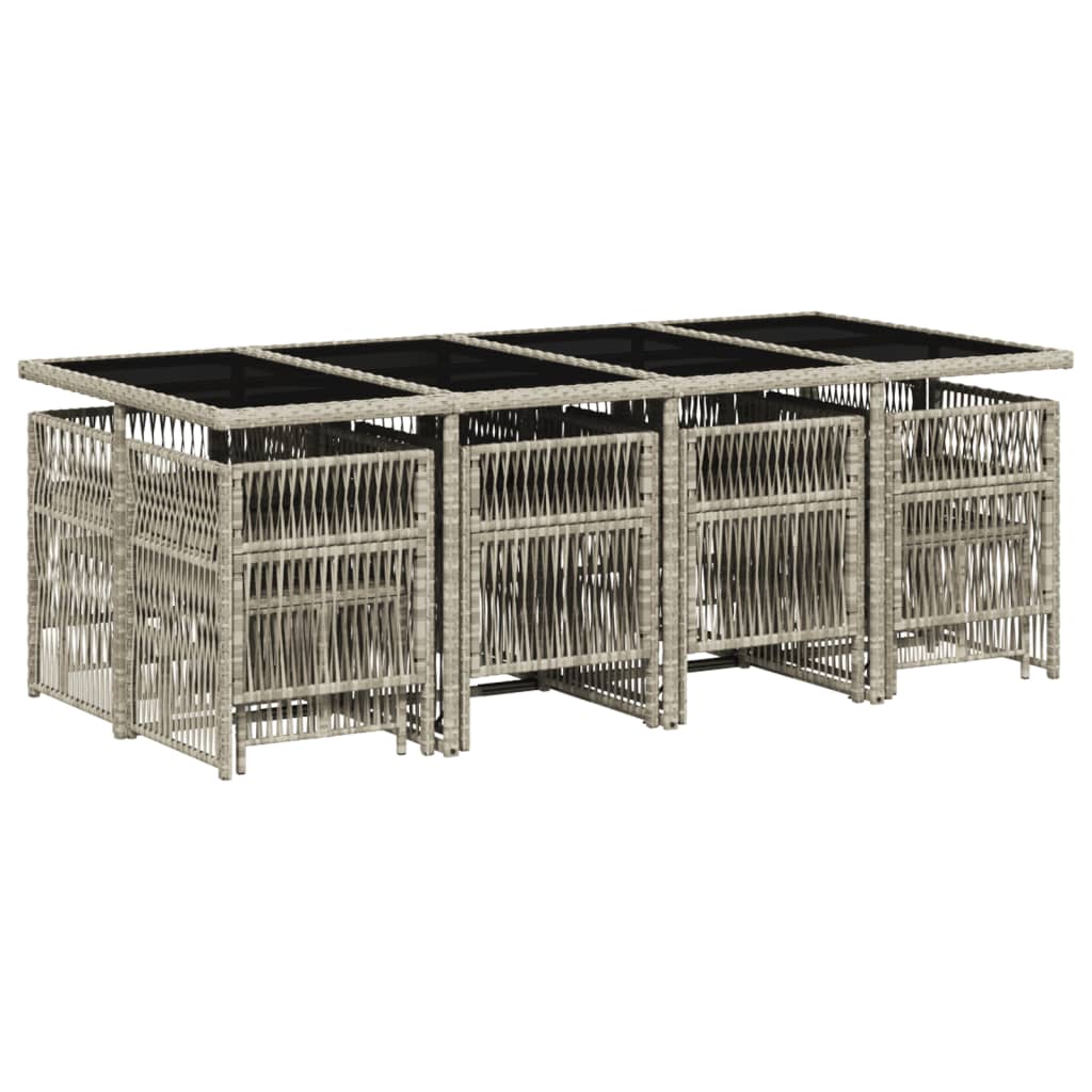 13-delige Tuinset met kussens poly rattan lichtgrijs is nu te koop bij PeponiXL, paradijselijk wonen!