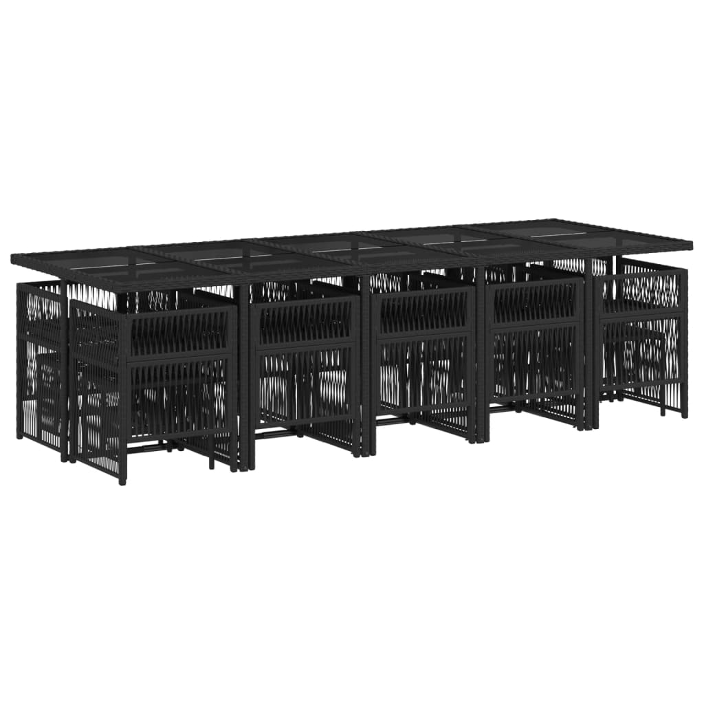 15-delige Tuinset met kussens poly rattan zwart is nu te koop bij PeponiXL, paradijselijk wonen!