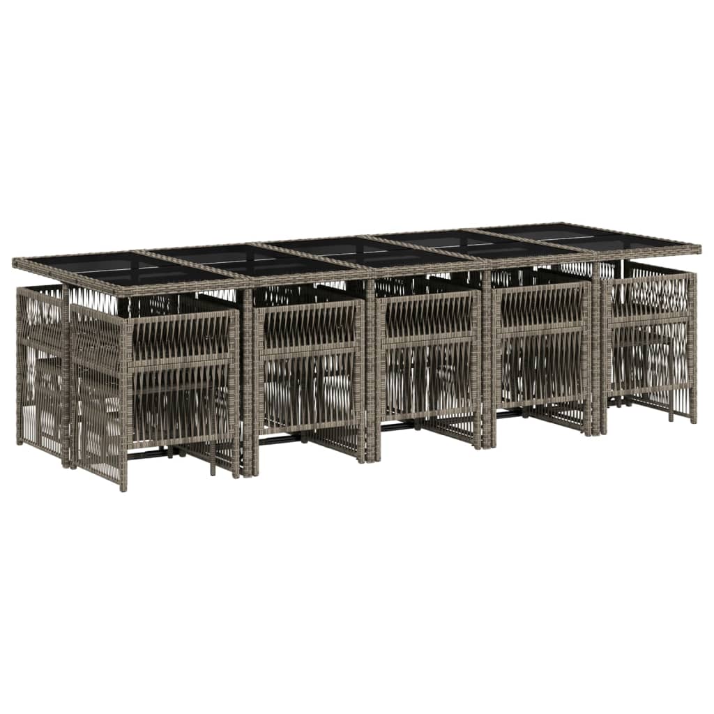 15-delige Tuinset met kussens poly rattan grijs is nu te koop bij PeponiXL, paradijselijk wonen!
