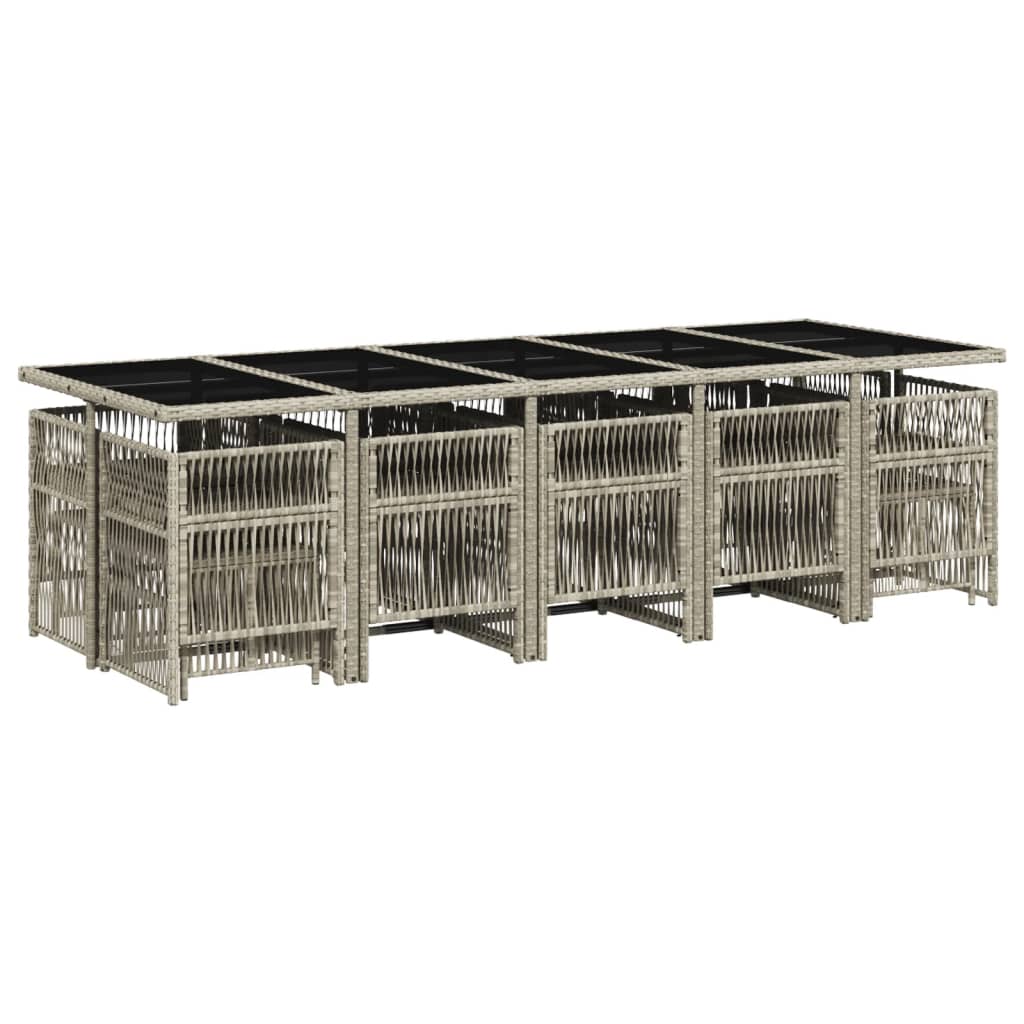 15-delige Tuinset met kussens poly rattan lichtgrijs is nu te koop bij PeponiXL, paradijselijk wonen!