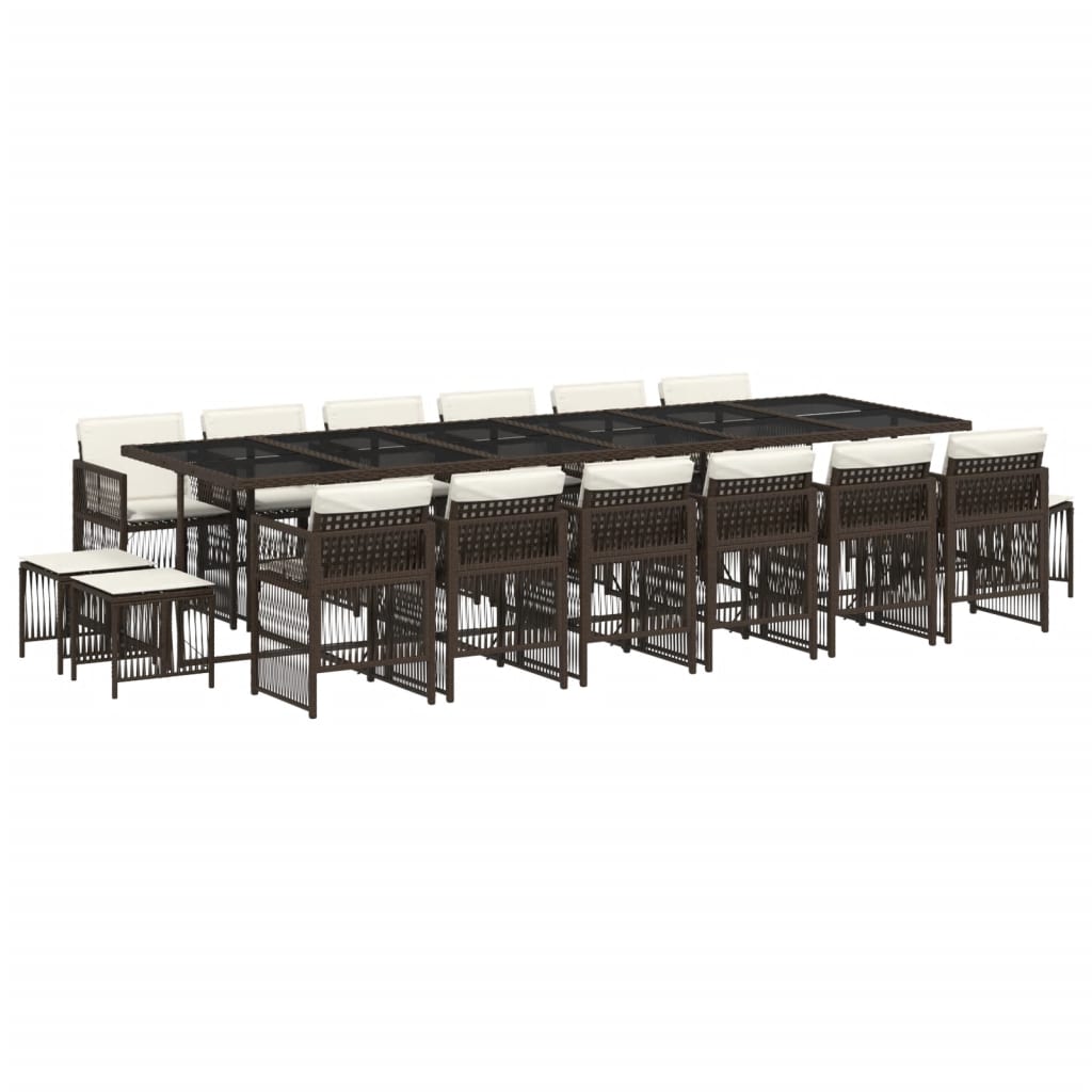 17-delige Tuinset met kussens poly rattan bruin is nu te koop bij PeponiXL, paradijselijk wonen!