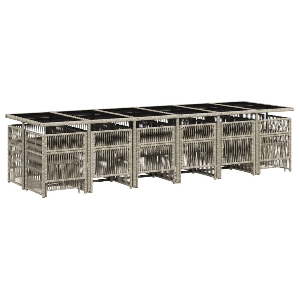 17-delige Tuinset met kussens poly rattan lichtgrijs is nu te koop bij PeponiXL, paradijselijk wonen!