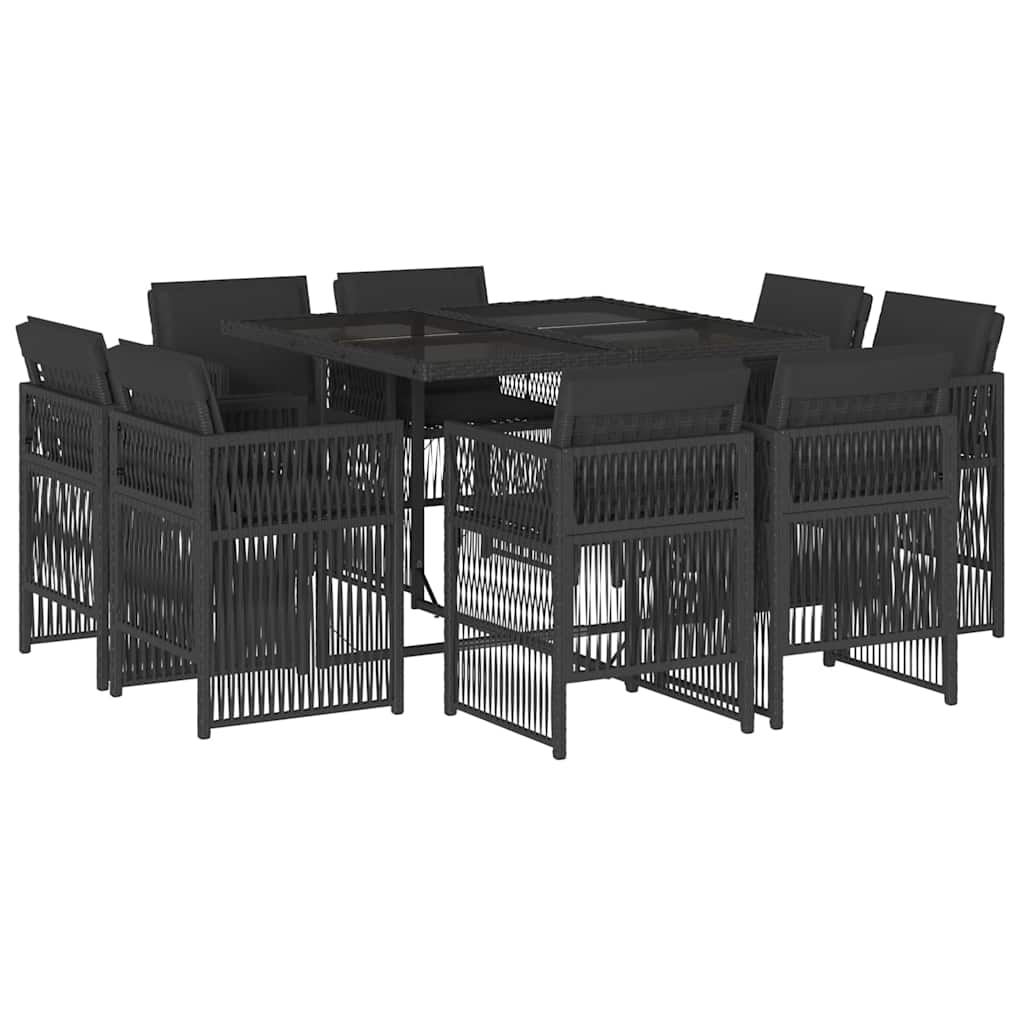 9-delige Tuinset poly rattan zwart is nu te koop bij PeponiXL, paradijselijk wonen!