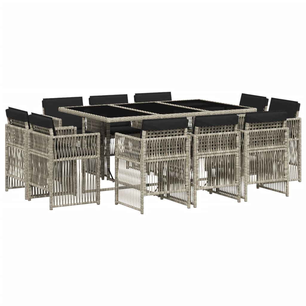 11-delige Tuinset met kussens poly rattan lichtgrijs is nu te koop bij PeponiXL, paradijselijk wonen!