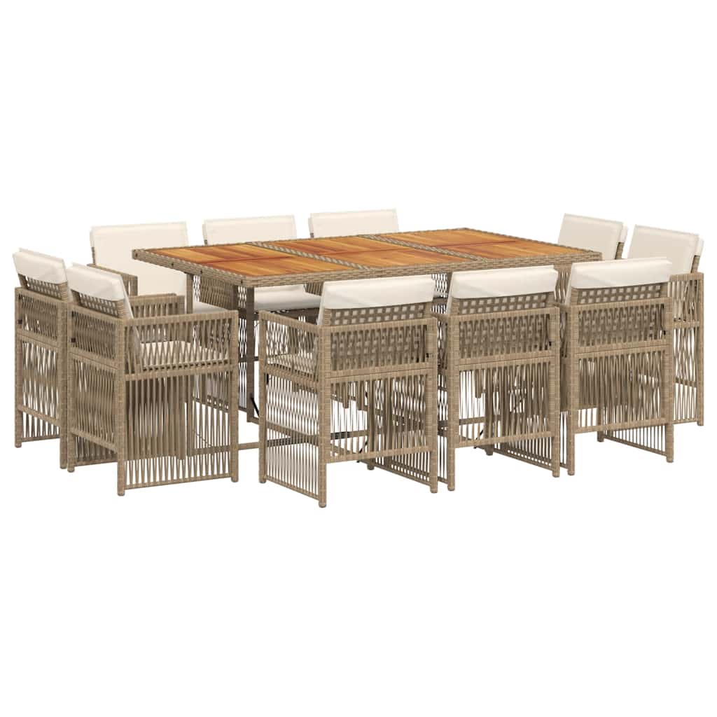 11-delige Tuinset met kussens poly rattan beige is nu te koop bij PeponiXL, paradijselijk wonen!
