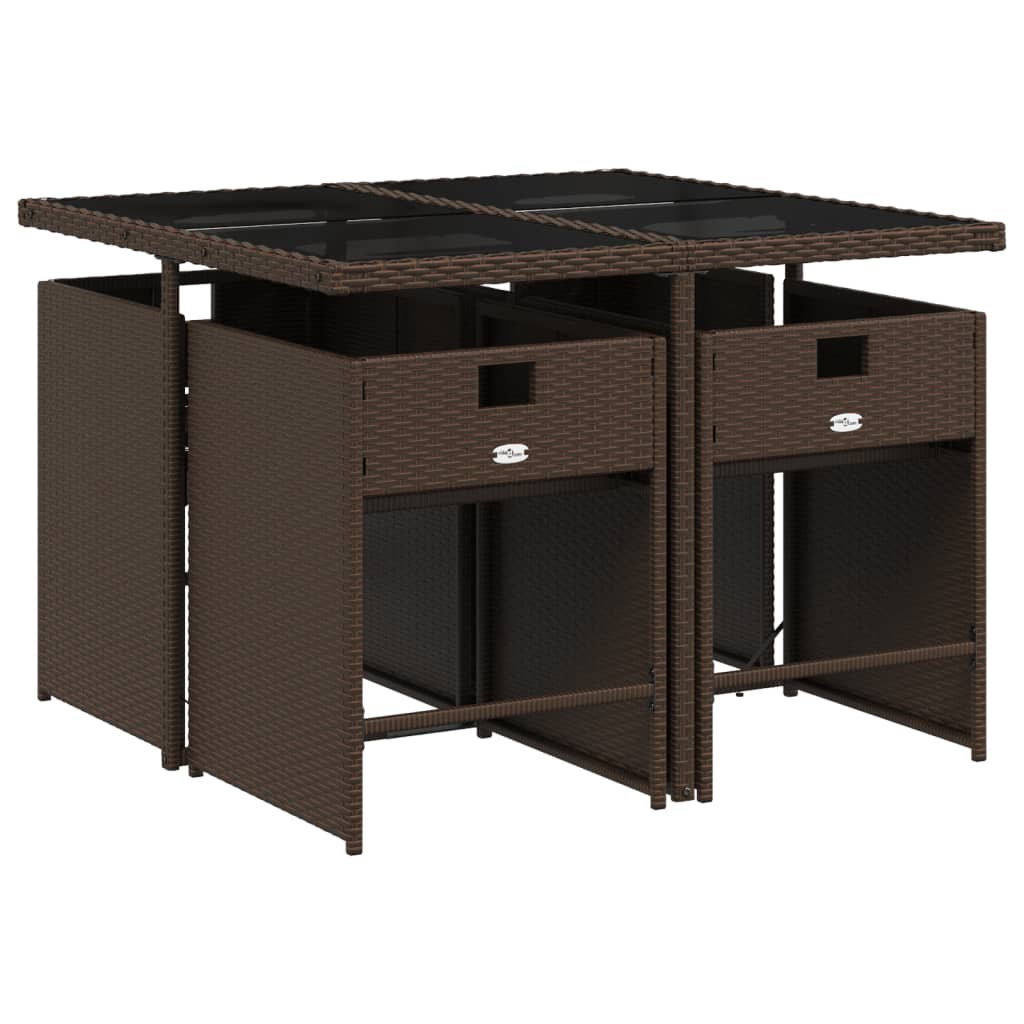 5-delige Tuinset met kussens poly rattan bruin is nu te koop bij PeponiXL, paradijselijk wonen!