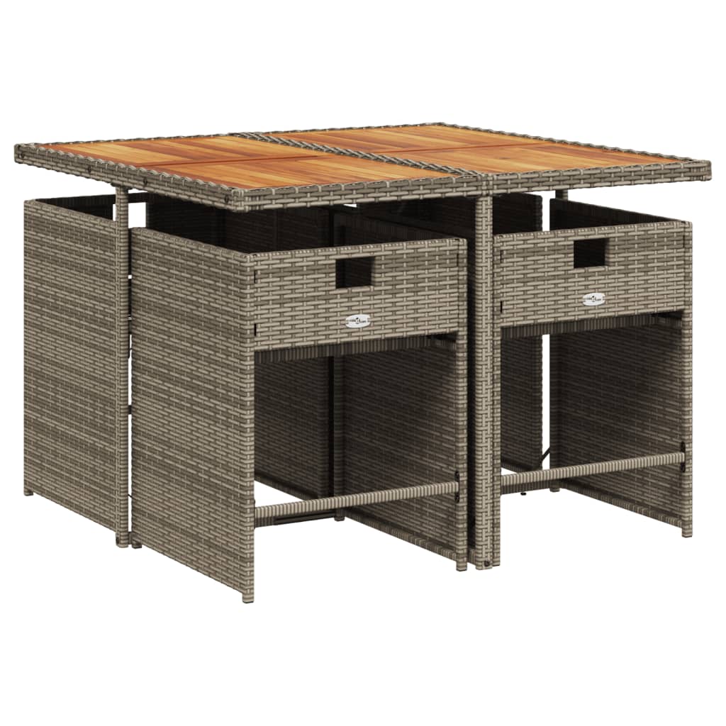 5-delige Tuinset met kussens poly rattan grijs is nu te koop bij PeponiXL, paradijselijk wonen!