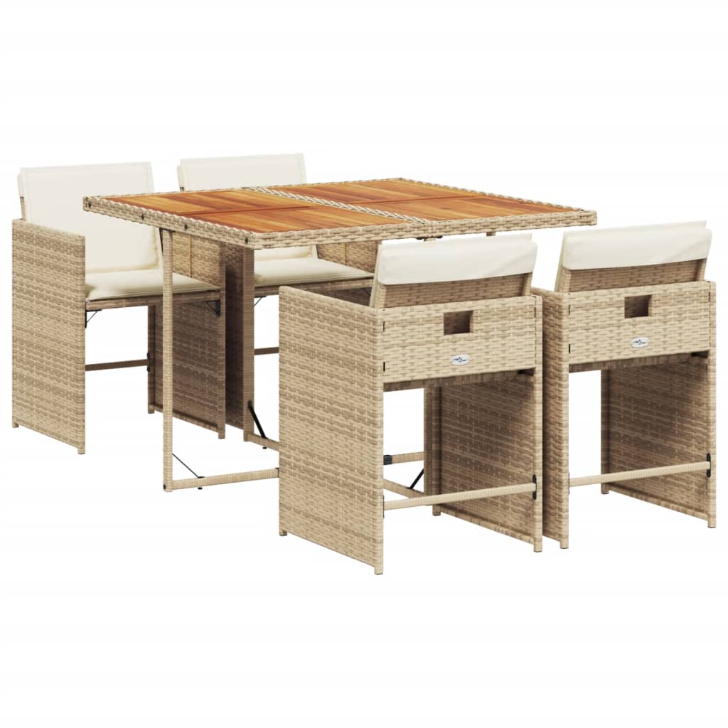 5-delige Tuinset met kussens poly rattan beige is nu te koop bij PeponiXL, paradijselijk wonen!