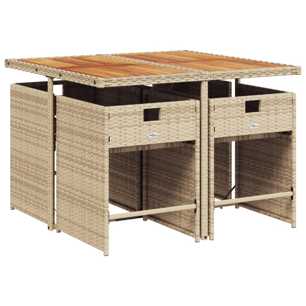 5-delige Tuinset met kussens poly rattan beige is nu te koop bij PeponiXL, paradijselijk wonen!