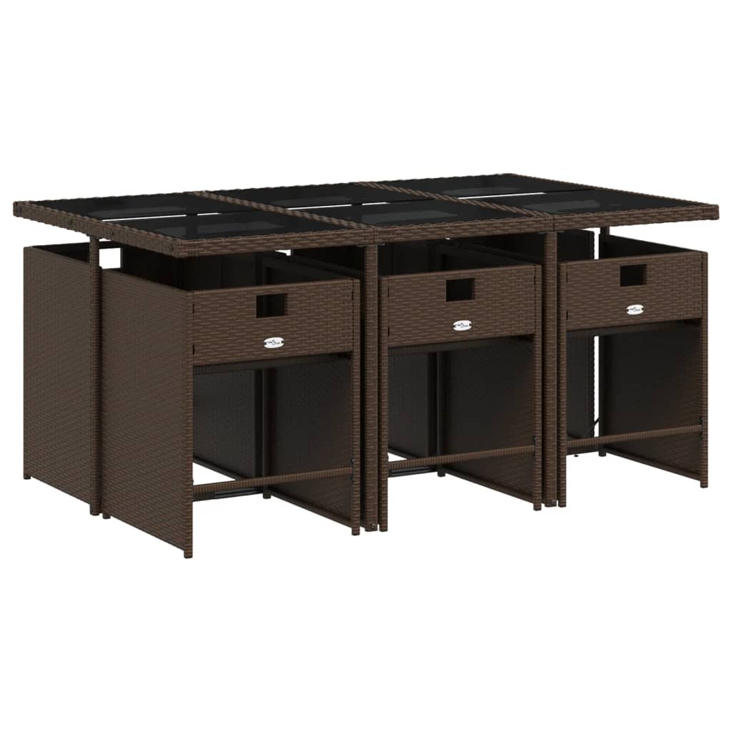 7-delige Tuinset met kussens poly rattan bruin is nu te koop bij PeponiXL, paradijselijk wonen!