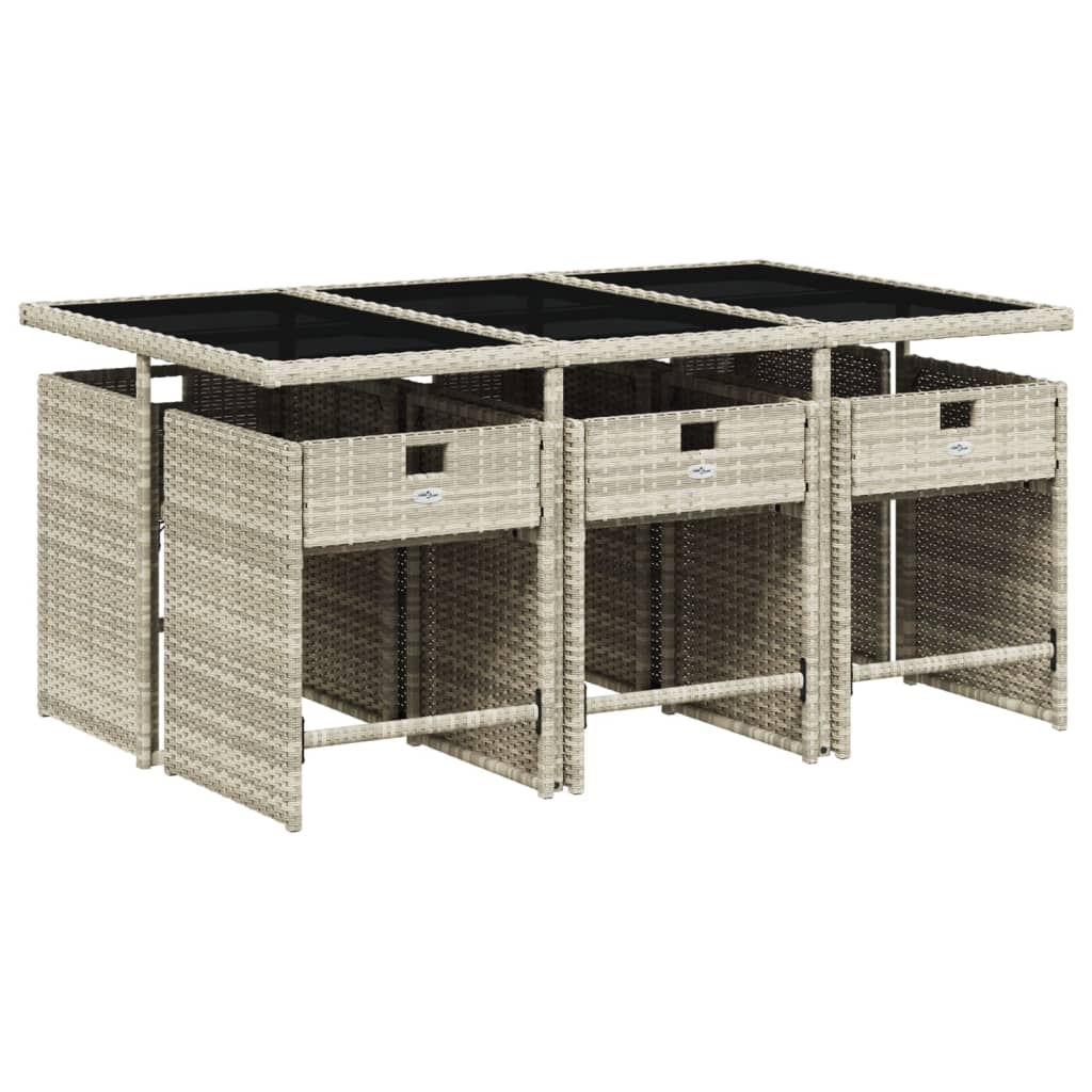 7-delige Tuinset met kussens poly rattan grijs is nu te koop bij PeponiXL, paradijselijk wonen!