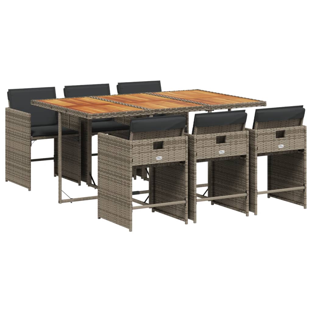 7-delige Tuinset met kussens poly rattan grijs is nu te koop bij PeponiXL, paradijselijk wonen!