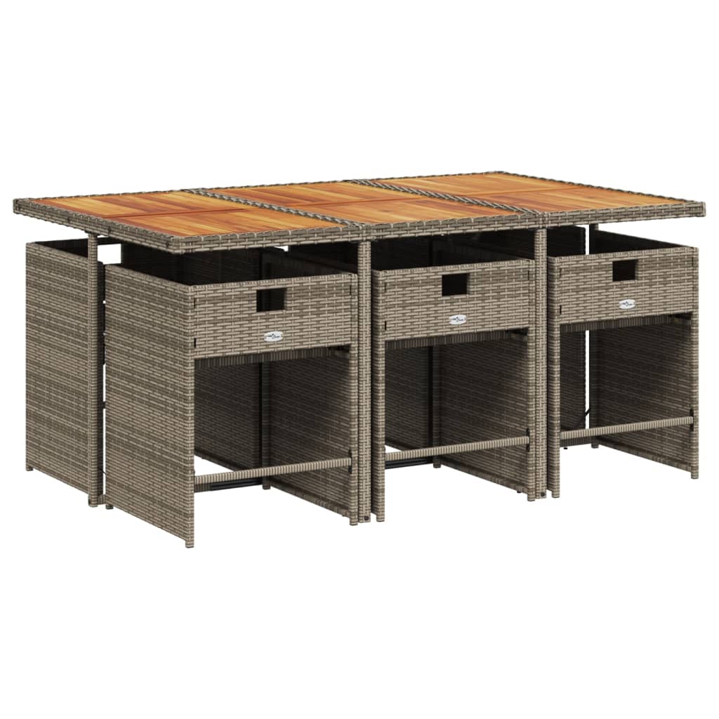 7-delige Tuinset met kussens poly rattan grijs is nu te koop bij PeponiXL, paradijselijk wonen!
