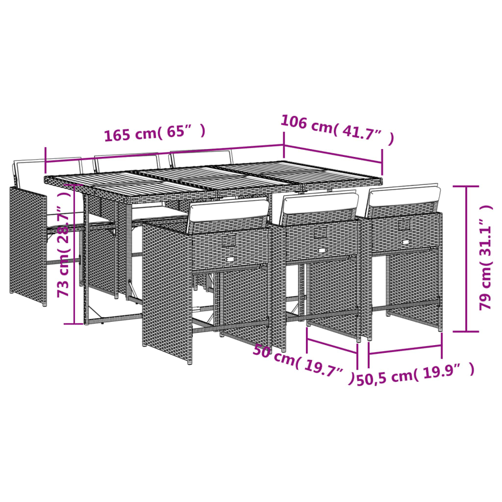7-delige Tuinset met kussens poly rattan grijs is nu te koop bij PeponiXL, paradijselijk wonen!