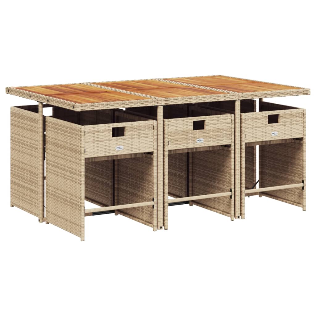 7-delige Tuinset met kussens poly rattan beige is nu te koop bij PeponiXL, paradijselijk wonen!