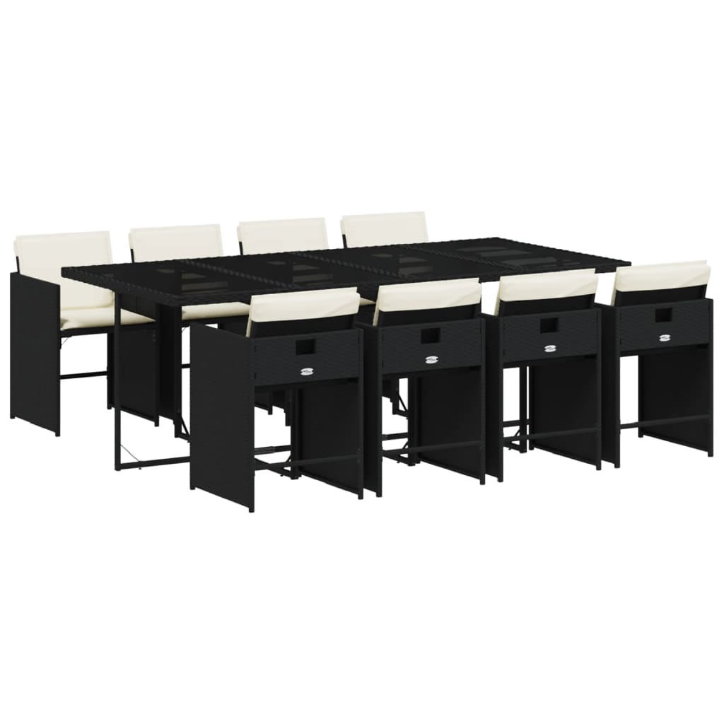9-delige Tuinset poly rattan zwart is nu te koop bij PeponiXL, paradijselijk wonen!