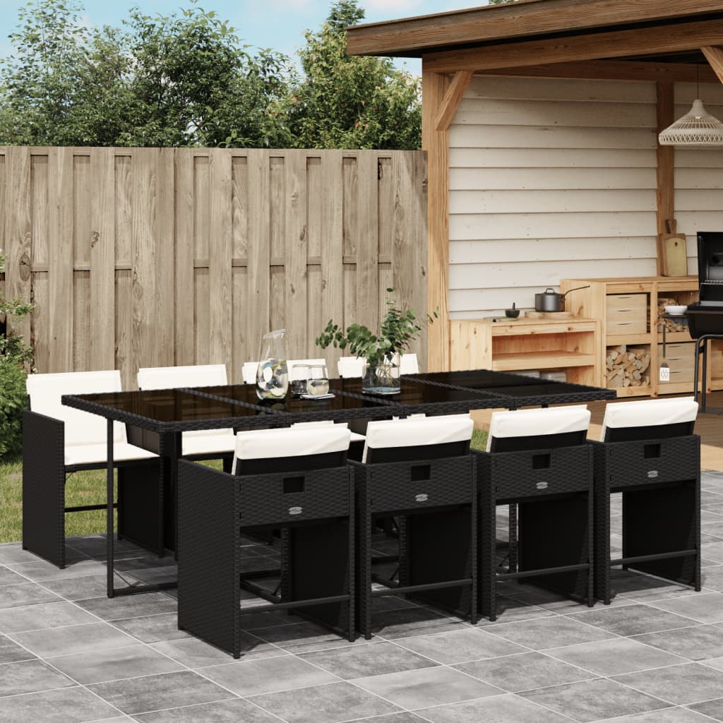 9-delige Tuinset poly rattan zwart is nu te koop bij PeponiXL, paradijselijk wonen!