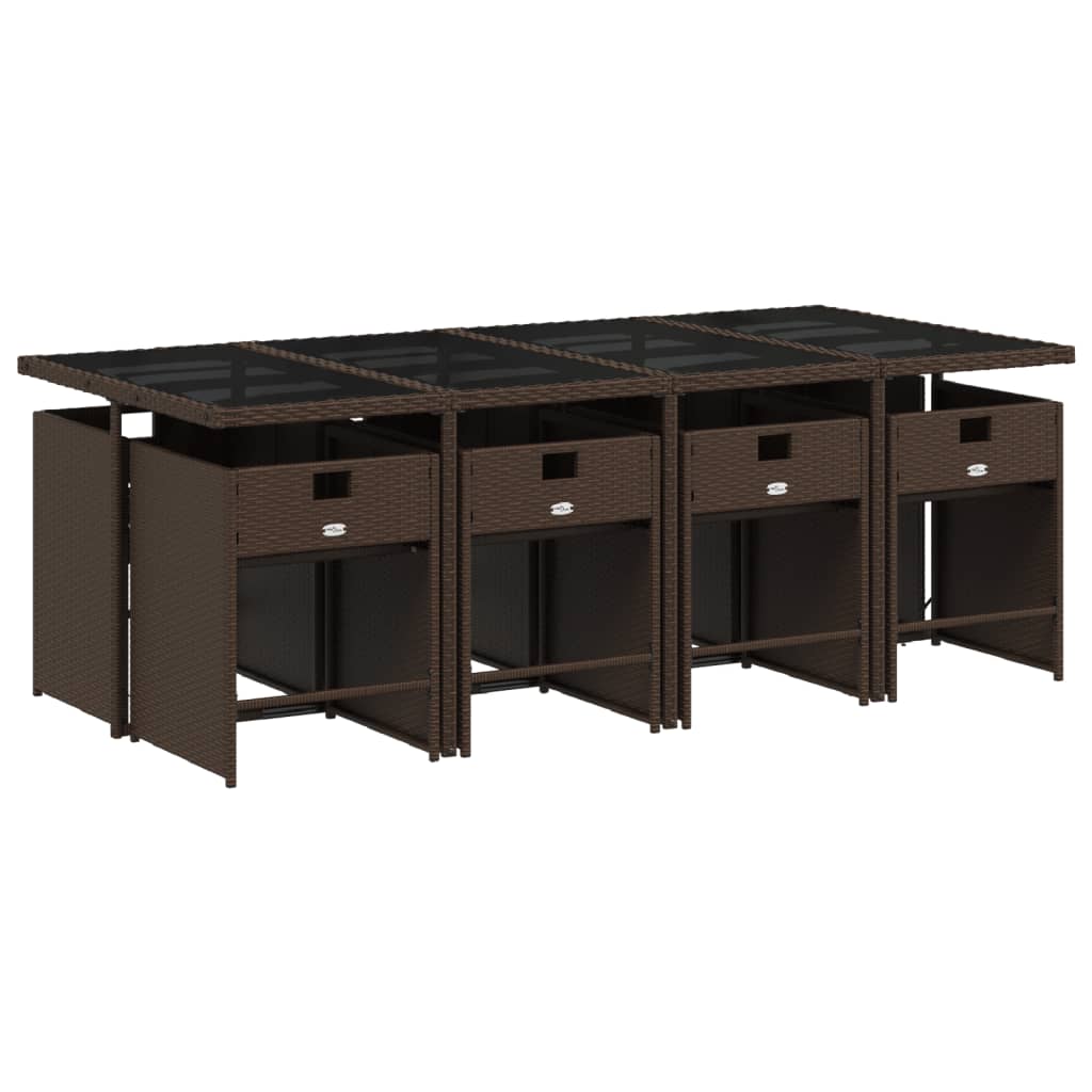 9-delige Tuinset met kussens poly rattan bruin is nu te koop bij PeponiXL, paradijselijk wonen!