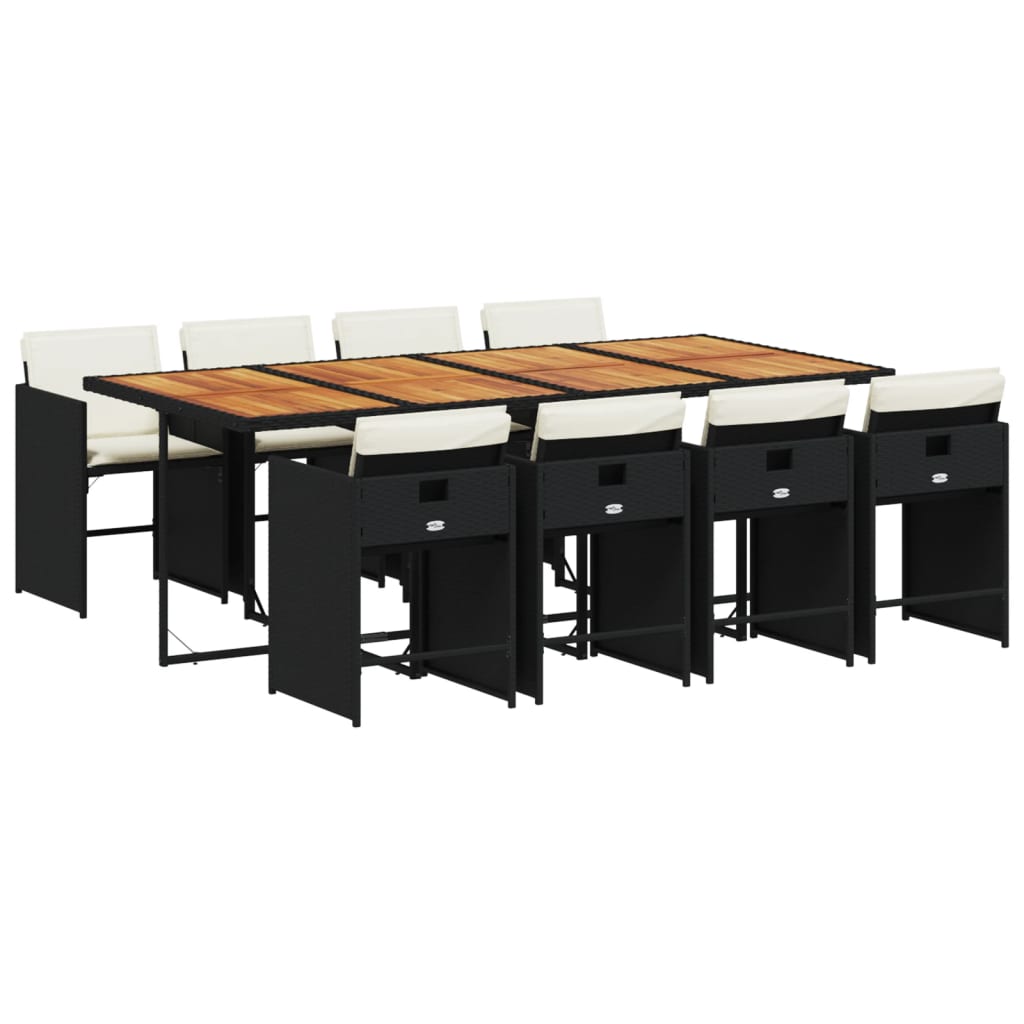 9-delige Tuinset poly rattan zwart is nu te koop bij PeponiXL, paradijselijk wonen!
