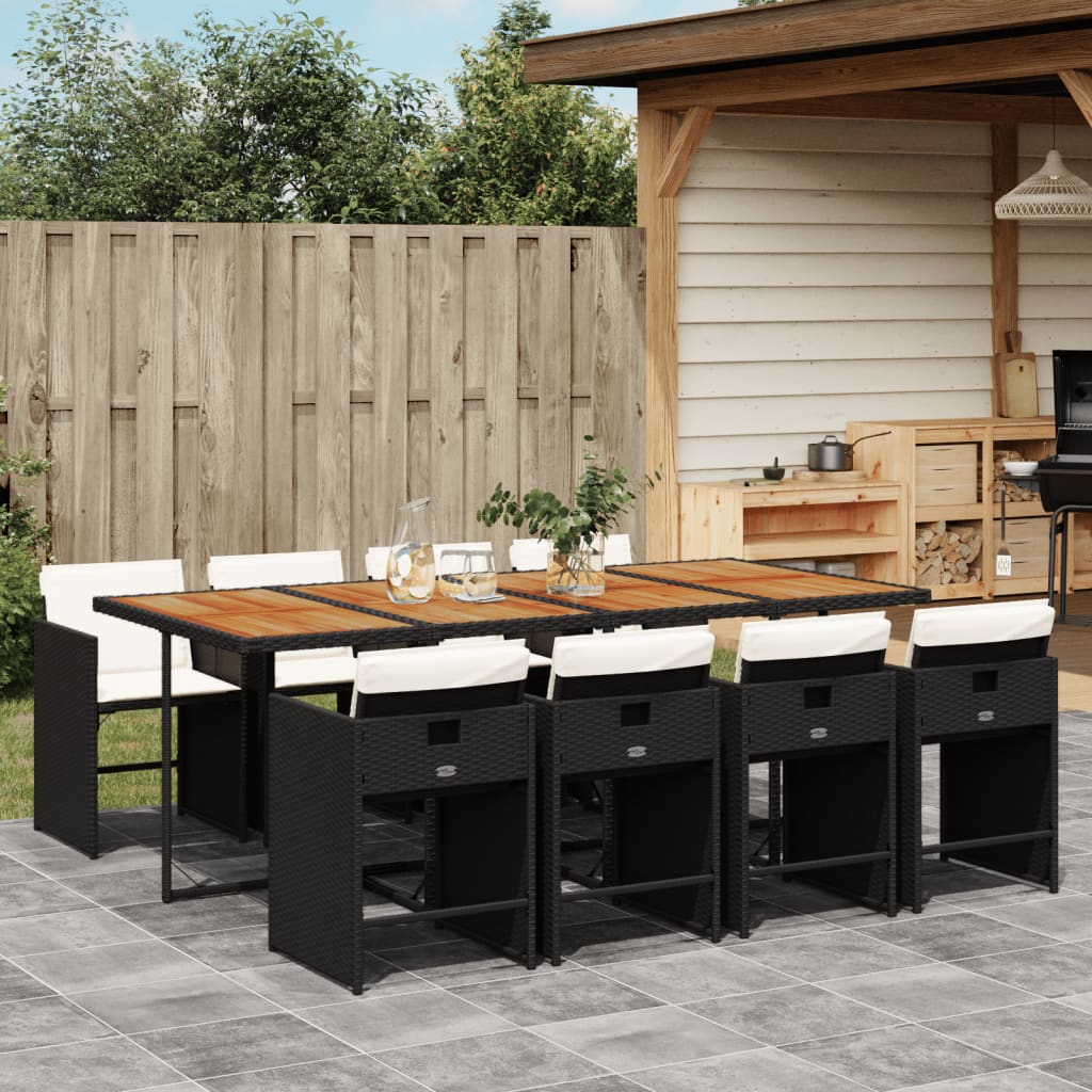 9-delige Tuinset poly rattan zwart is nu te koop bij PeponiXL, paradijselijk wonen!